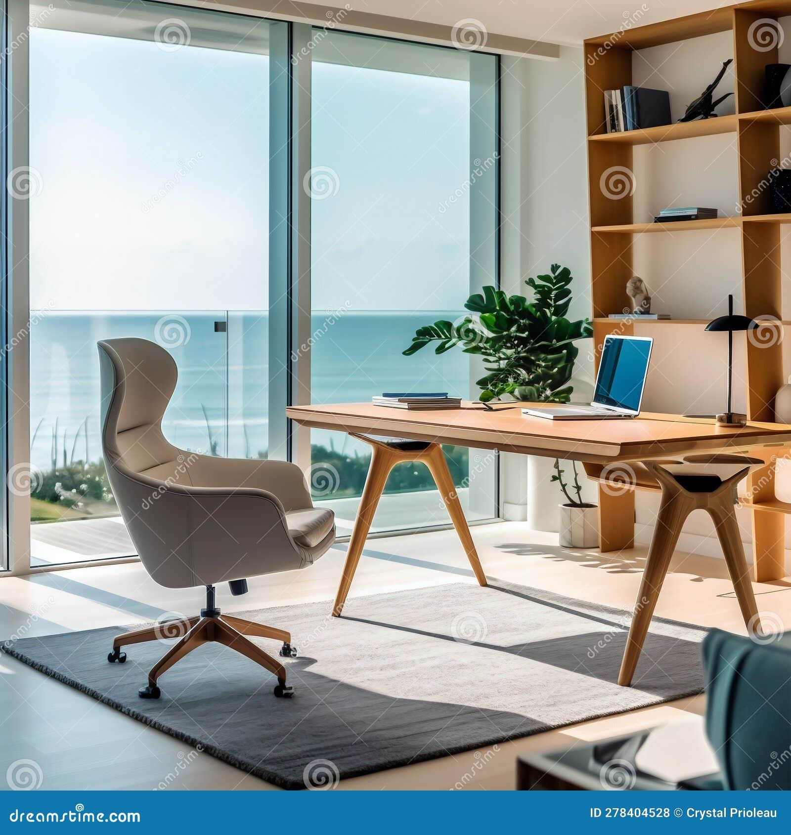 Coastal Harmony: Embracing Serenity in Your Modern Home Office ...